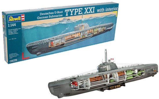 Revell 1:144 Deutsches U-Boot Typ XXI mit Interieur Plastic Model Kit