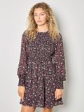 Apricot Mini-jurk met smockwerk en kleine bloemenprint
