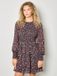 Apricot Mini-jurk met smockwerk en kleine bloemenprint