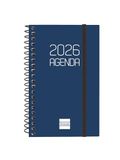 Finocam DuoBand notitieblok agenda 2026, horizontaal weekoverzicht, januari 2026 tot december 2026 (12 maanden), Spaans blauw