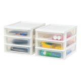 IRIS USA, Inc. 3 Desktop-Organizer Plastic Lade Kantoorbenodigdheden Bestandshouder, Wit