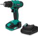 VONROC Accuboormachine 20V – 19 schroefstanden + boorstand - Incl. 2 bits - Incl. 2.0Ah Accu en snellader