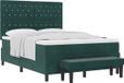 vidaXL Boxspringbed met hoofdeinde Donkergroen 200 x 140 cm Fluweel