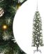 vidaXL Kunstmatige slanke kerstboom Groen en Wit 120 cm