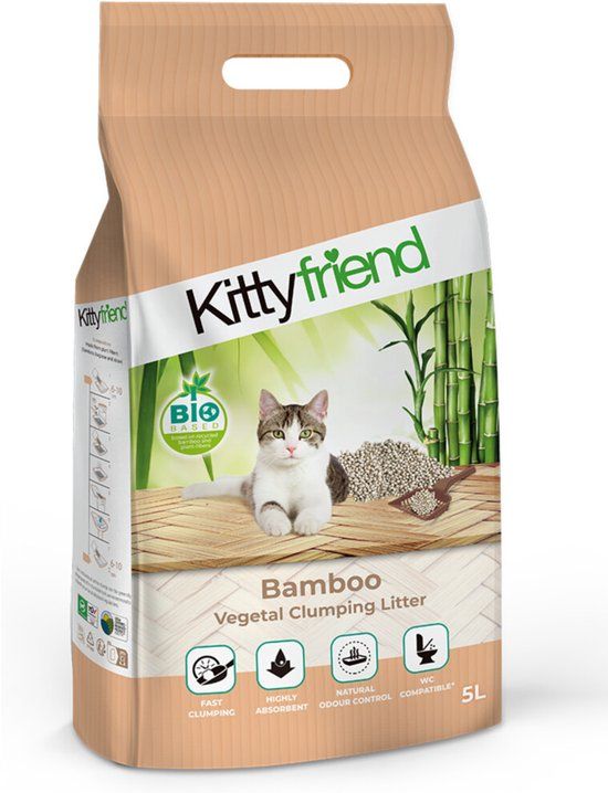 Kitty Friend Kattenbakvulling Vegetal Bamboo Clumping Litter - 5 liter