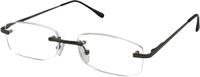 Readr. LITE Leesbril – Gun/Zwart - sterkte +3.00 - Randloos & ultralicht design - comfortabele unisex leesbril met flexveren