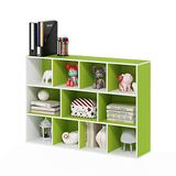 Furinno Luder 11-Cube omkeerbare boekenkast met open plank, wit/groen