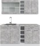 Vicco R-Line Eenpersoonskeuken – 160 cm, WB Marmer Beton/Wit