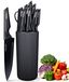 Set de 12 pièces de couteaux de cuisine avec bloc à couteaux et ciseaux