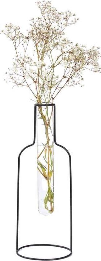 Balvi Silhouette Draadvaas - Recht - Zwart - Metaal - 27.1 x 11 x 11 cm