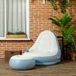 Fauteuil gonflable blanc et bleu, chaise d'extérieur, 125 x 100 x 87 cm