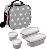 Tatay Urban Food Casual Koeltas Met 4 Luchtdichte Deksels, 3 L, Grijs, 22,5 x 10 x 22 Cm