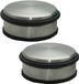 Merkloos Deurstopper - Set van 2x stuks - RVS - rond - 11,5 x 6 cm - deurstop - 1,1 kg - zilverkleurig
