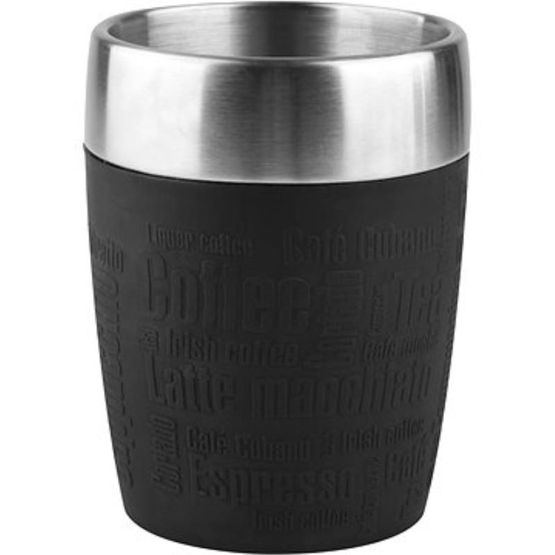 Tefal Travel Cup - 200ml Stainless Steel Insulated Mug - Black