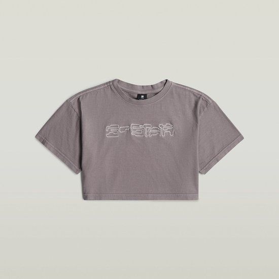 G-Star BOXY CROPPED TEE SS G Dames Tops Katoen 100% Maat 16 Grijs Lente/Zomer 2026
