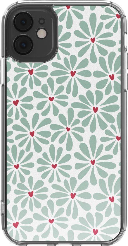 imoshion Hoesje - Geschikt voor Apple iPhone 11 - Design hoesje - Bloom Love Sage Green