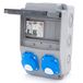 Bouwstroomverdeler 6NO 2 x 230 V + LS en FI bedraad (2 x 230 V + 1 x LS C16 + FI40