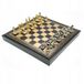 Luxgifts Luxe Schakerset Mignon Flowery Or/Noir avec Plateau de Jeu en Cuir