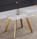 DKD Home Decor Bijzettafel Keramisch Wit Metaal 60 x 60 x 48 cm