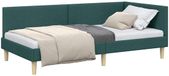 vidaXL Cadre de lit d'angle Tissu Vert Foncé 100 x 200 cm