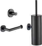 Plieger Vigo Toiletset Accessoires – Wc borstel – Wc Rolhouder – Handdoekhaakje - 10 jaar garantie – Mat Zwart