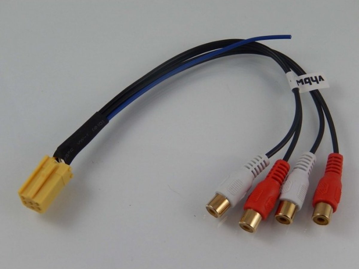 VHBW Mini ISO 6-pins naar 2x Tulp stereo adapter kabel