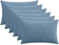 vidaXL Kussensloop 6 pcs HEERLEN Blauw 50 x 75 cm corduroy
