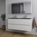 Saniclass Chaci Badkamermeubelset - 120x46x55cm - keramische wastafel zwart - 2 wasbakken - 2 kraangaten - 2 lades - spiegelkast - mat wit