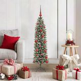 Prolenta Maison Exclusive Kunstkerstboom, slank model, groen en wit, 120 cm