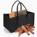 Wan GmbH Sac de bois de chauffage - Panier à bois Sac de rangement - Rangement de bois de chauffage - Conception pliable - Noir