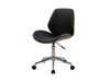 Chaise de bureau pivotante en bois en pu noir