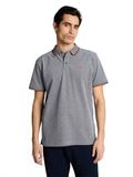 Tom Tailor - Piqué poloshirt met logo-print - Maat S - navy white two tone pique