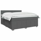 vidaXL Boxspringbed met matras, donkergrijs, 140 x 200 cm, stof