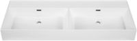 Saniclass Legend Meubelwastafel - 120.5x47x12cm - 2 wasbakken - keramiek - wit glans