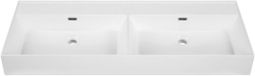 Saniclass Legend Meubelwastafel - 120.5x47x12cm - 2 wasbakken - keramiek - wit glans