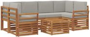 vidaXL - Acacia Houten Loungeset - 7-delig - Naturel en Lichtgrijs