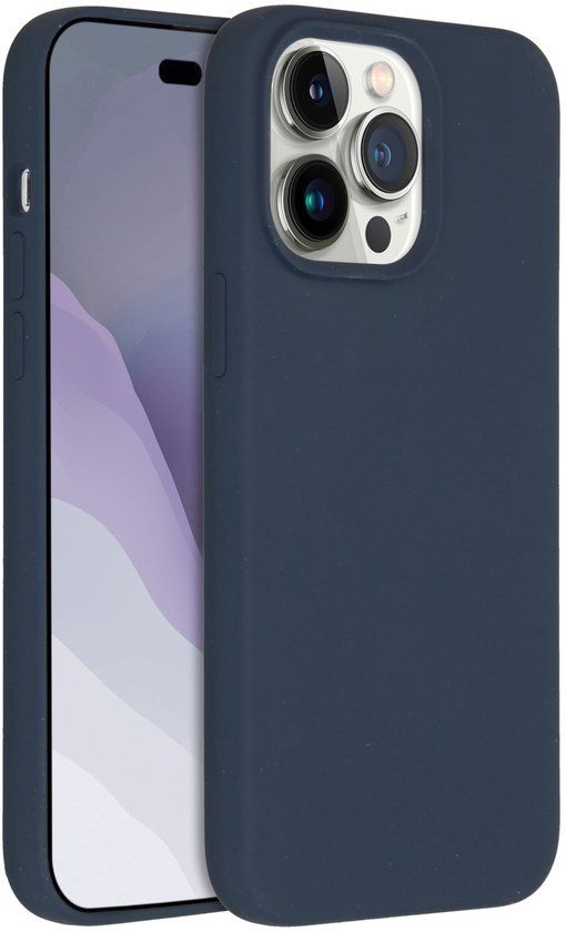 Accezz Liquid Silicone Backcover voor de Apple iPhone 14 Pro Max - Donkerblauw