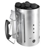 Brigros MasterCook Barbecue-aansteker met veiligheidsgreep van aluminium, houtskoolaansteker, diameter 19 cm, hoogte 30 cm, inhoud meer dan 1,5 kg