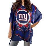 NFL Littlearth NFL Caftan dames transparant met bloemenpatroon - stranddeken, Eén maat, geschikt voor de meeste fans, teamkleur, Blauw