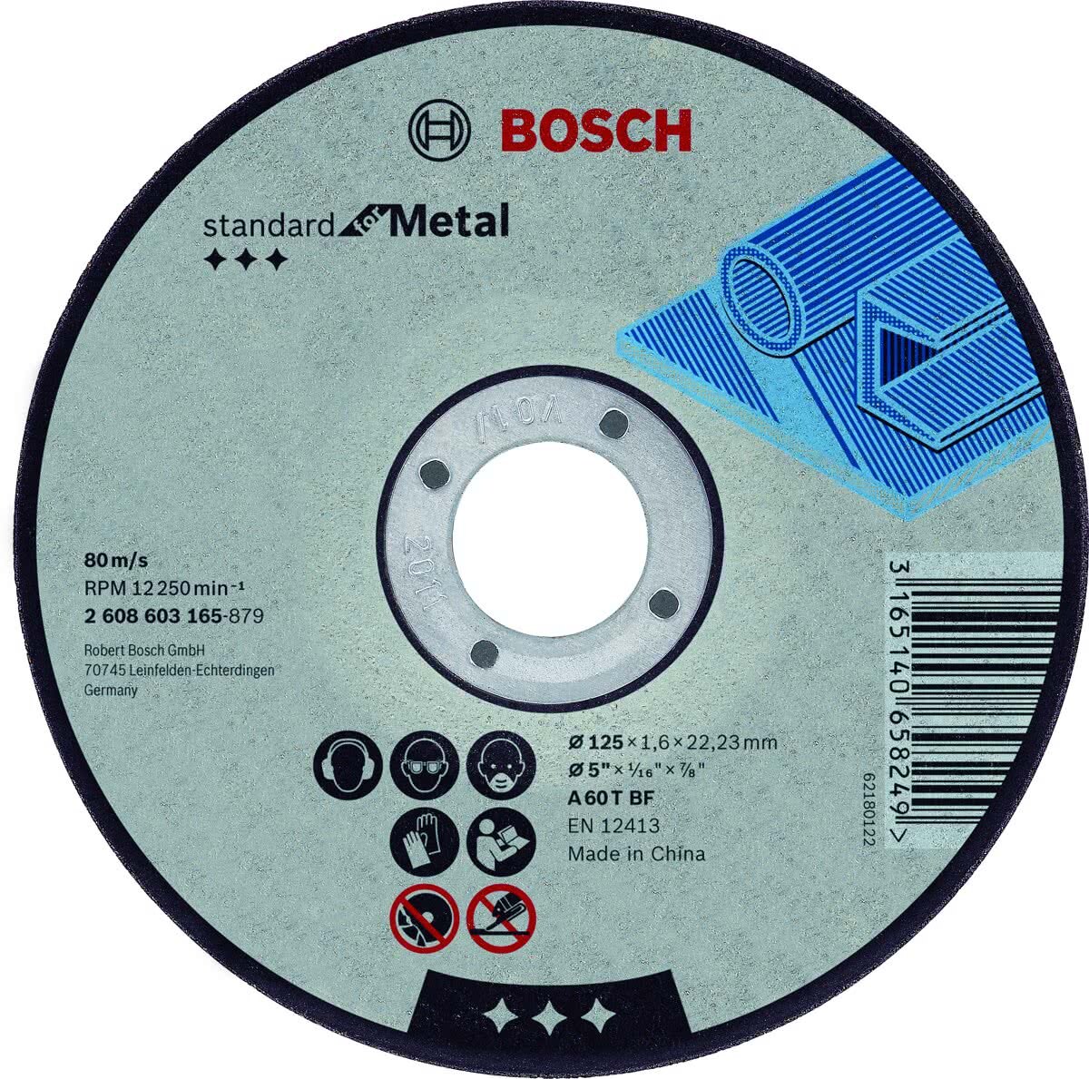 Bosch Doorslijpschijf recht Standard for Metal A 30 S BF, 125 mm, 22,23 mm, 2,5 mm 1st