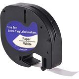Leyf Labeltape, compatibel met Dymo 91200, 12 mm x 4 mm, zwart op wit