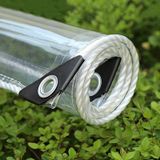 Bâche PVC transparente imperméable avec œillets, bâche résistante aux intempéries, auvents durables. Pliable, 2 x 6 mètres. Protection contre la pluie, bâche de protection pour meubles de jardin, plantes, serre