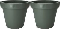 Pro Garden Botanic Plantenpot/Bloempot - 2 Stuks - Donkergroen - Kunststof - Ø 50 cm