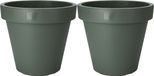 Pro Garden Botanic Plantenpot/Bloempot - 2 Stuks - Donkergroen - Kunststof - Ø 50 cm