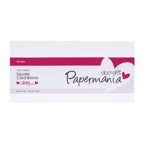 Papermania vierkant blanco kaart en envelop - 50 stuks - wit