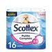 Scottex Pulito Completo Toiletpapier, zacht en duurzaam, met katoenvezels, gemaakt in Italië, 16 rollen Maxi