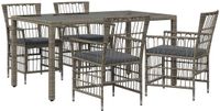 vidaXL Buiten Eettafel Set 5-delig Grijs Polyrattan