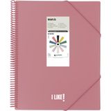 Grafoplas Maxiplas Like plastic hoezen, A4, roze, 40 transparante hoezen, spiraal-pvc