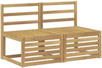 vidaXL - 2 - Stuk - Buiten - Midden - Sofa - Massief - Acacia - Hout - Wit