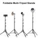 Trépied pliable inversé en métal de 1,6 m avec support de téléphone portable intégré, compatible avec projecteur/anneau lumineux LED/appareils photo/téléphones portables